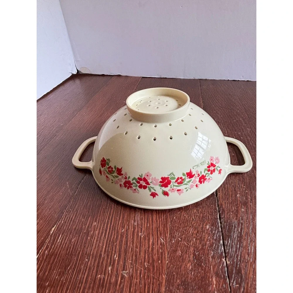 Pioneer Woman Melamine Colander Floral Red Pink Cream Berry Strainer 7.5 Inch
